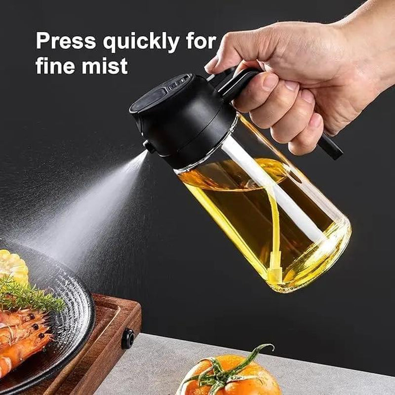 GJ 16Oz/470Ml Oil Dispenser Bottle for Kitchen - 2 in 1 Olive Oil Dispenser & Sprayer - Multicolor Kitchenware for Cooking, Salad, Barbecue Tools