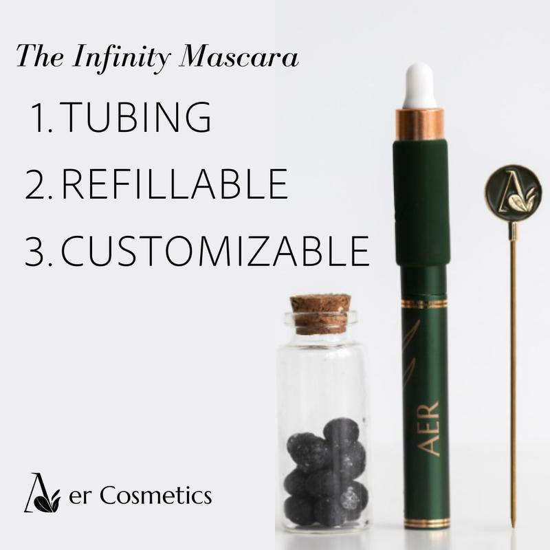 Aer Cosmetics Award-Winning Tubing, Voluminous, Lengthening, Customizable Mascara Patent-Pending Infinity Mascara Starter Kit