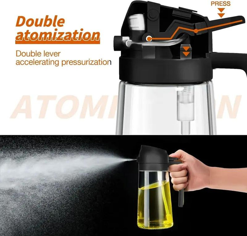 GJ 16Oz/470Ml Oil Dispenser Bottle for Kitchen - 2 in 1 Olive Oil Dispenser & Sprayer - Multicolor Kitchenware for Cooking, Salad, Barbecue Tools