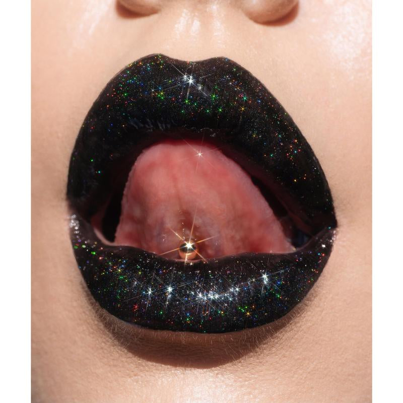 Black Widow Lipstick - Black Glossy Lipstick in Pink Cap - Moisture-Filling Formula - Glossy Finish - Made for Makeup Care