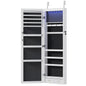 【Fathers Day Gift】Sweet Furniture Full-Length Mirrored Jewelry Cabinet with Built-In Makeup Mirror,Lockable Storage Cabinet with 2 Drawers